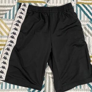 Kappa Men's Black Athletic Shorts with Logo Trim